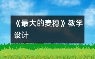 《最大的麥穗》教學設計