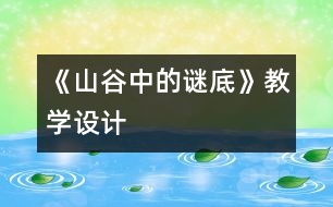 《山谷中的謎底》教學(xué)設(shè)計