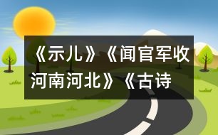 《示兒》、《聞官軍收河南河北》《古詩兩首》教學(xué)設(shè)計(jì)之四