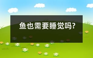 魚(yú)也需要睡覺(jué)嗎?