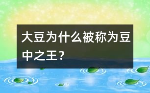 大豆為什么被稱為“豆中之王”？