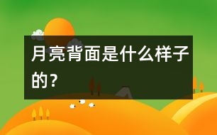 月亮背面是什么樣子的？