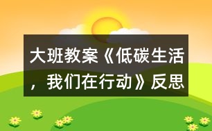 大班教案《低碳生活，我們在行動》反思