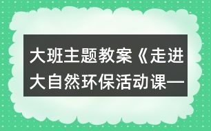 大班主題教案《走進大自然環(huán)?；顒诱n――魔術小屋》反思