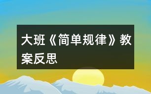 大班《簡單規(guī)律》教案反思
