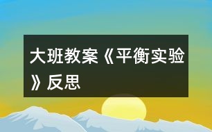 大班教案《平衡實驗》反思