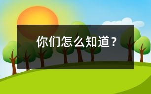 你們怎么知道？