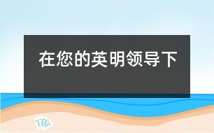 在您的英明領導下